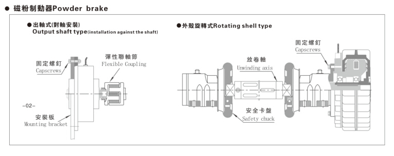 磁粉制動器安裝方式，磁粉制動器廠家常用7種方式